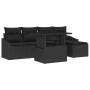 Conjunto de sofá de jardín 6 pcs Negro ratán sintético en Sofás de exterior | Comprar online en Foru.es