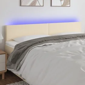 Kopfteil aus cremefarbenem Stoff mit LED 180x5x78/88 cm von vidaXL, Kopf- und Fußteile - Ref: Foro24-3121351, Preis: 77,44 €,...