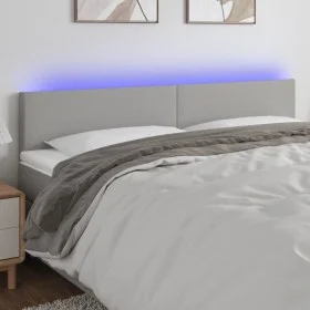 Hellgraues Stoffkopfteil mit LED 180x5x78/88 cm von vidaXL, Kopf- und Fußteile - Ref: Foro24-3121346, Preis: 63,43 €, Rabatt: %