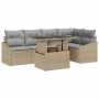 Conjunto de sofá de jardín con cojín 6 pcs Beige y Gris Claro en Sofás de exterior | Comprar online en Foru.es