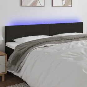Cabecero con LED de tela negro 200x5x78/88 cm de vidaXL, Cabeceros y pies de cama - Ref: Foro24-3121356, Precio: 61,77 €, Des...