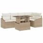 Conjunto de sofá de jardín con cojín 6 pcs Beige y Crema en Sofás de exterior | Comprar online en Foru.es
