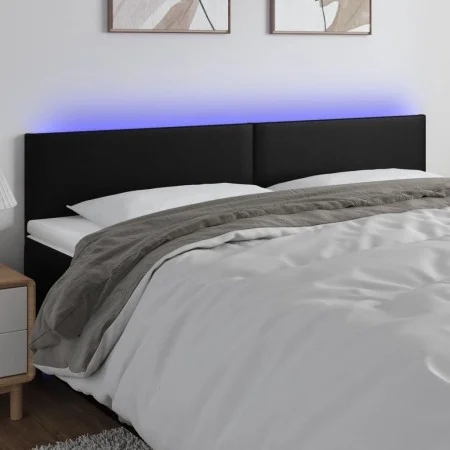Cabecero con LED cuero sintético negro 180x5x78/88 cm de vidaXL, Cabeceros y pies de cama - Ref: Foro24-3121434, Precio: 64,3...