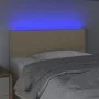 Cream fabric headboard with LED 90x5x78/88 cm by vidaXL, Headboards and footboards - Ref: Foro24-3121459, Price: 48,87 €, Dis...