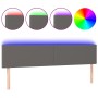 Cabecero con LED cuero sintético gris 200x5x78/88 cm de vidaXL, Cabeceros y pies de cama - Ref: Foro24-3121444, Precio: 77,59...