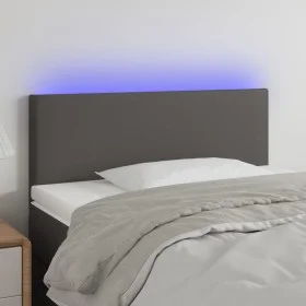 Cabecero con LED cuero sintético gris 90x5x78/88 cm de vidaXL, Cabeceros y pies de cama - Ref: Foro24-3121414, Precio: 43,95 ...