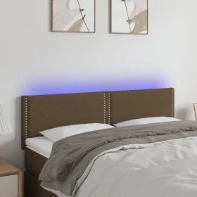 Cabecero con LED de tela marrón oscuro 144x5x78/88 cm de vidaXL, Cabeceros y pies de cama - Ref: Foro24-3121473, Precio: 50,9...