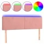 Cabecero con LED de terciopelo rosa 144x5x78/88 cm de vidaXL, Cabeceros y pies de cama - Ref: Foro24-3121385, Precio: 64,30 €...