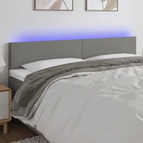 Kopfteil aus dunkelgrauem Stoff mit LED 200x5x78/88 cm von vidaXL, Kopf- und Fußteile - Ref: Foro24-3121355, Preis: 74,50 €, ...