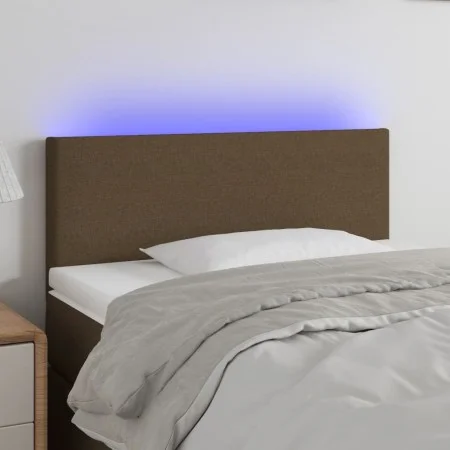 Cabecero con LED de tela marrón oscuro 100x5x78/88 cm de vidaXL, Cabeceros y pies de cama - Ref: Foro24-3121325, Precio: 47,2...
