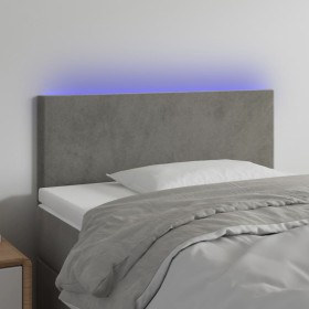 Cabecero con LED de terciopelo gris claro 90x5x78/88 cm de vidaXL, Cabeceros y pies de cama - Ref: Foro24-3121368, Precio: 40...