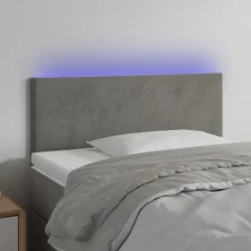Hellgraues Samtkopfteil mit LED 90x5x78/88 cm von vidaXL, Kopf- und Fußteile - Ref: Foro24-3121368, Preis: 43,50 €, Rabatt: %