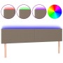 Cabecero con LED de tela gris taupe 200x5x78/88 cm de vidaXL, Cabeceros y pies de cama - Ref: Foro24-3121358, Precio: 78,03 €...
