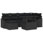 Conjunto de sofá de jardín con cojín 7 pcs Negro en Sofás de exterior | Comprar online en Foru.es