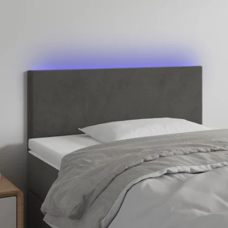 Dark gray velvet headboard with LED 80x5x78/88 cm by vidaXL, Headboards and footboards - Ref: Foro24-3121363, Price: 39,30 €,...