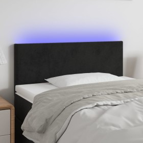 Cabecero con LED de terciopelo negro 90x5x78/88 cm de vidaXL, Cabeceros y pies de cama - Ref: Foro24-3121370, Precio: 44,01 €...