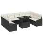 Conjunto de sofá de jardín con cojín 10 pcs Negro y crema en Sofás de exterior | Comprar online en Foru.es