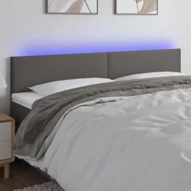 Kopfteil mit LED-grauem Kunstleder 180x5x78/88 cm von vidaXL, Kopf- und Fußteile - Ref: Foro24-3121438, Preis: 65,13 €, Rabat...