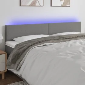 Kopfteil mit LED aus dunkelgrauem Stoff 180x5x78/88 cm von vidaXL, Kopf- und Fußteile - Ref: Foro24-3121347, Preis: 69,39 €, ...