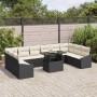 Conjunto de sofá de jardín con cojín 11 pcs Negro y crema en Sofás de exterior | Comprar online en Foru.es