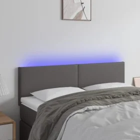 Cabecero con LED cuero sintético negro 144x5x78/88 cm de vidaXL, Cabeceros y pies de cama - Ref: Foro24-3121426, Precio: 55,2...