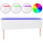 Cabecero con LED cuero sintético blanco 180x5x78/88 cm de vidaXL, Cabeceros y pies de cama - Ref: Foro24-3121435, Precio: 83,...