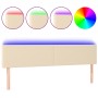 Cabecero con LED de tela color crema 160x5x78/88 cm de vidaXL, Cabeceros y pies de cama - Ref: Foro24-3121343, Precio: 69,20 ...