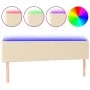 Cream fabric headboard with LED 160x5x78/88 cm by vidaXL, Headboards and footboards - Ref: Foro24-3121343, Price: 66,94 €, Di...