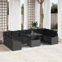Conjunto de sofá de jardín con cojín con almohada 11 pcs Negro en Sofás de exterior | Comprar online en Foru.es