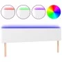 Headboard with LED white synthetic leather 200x5x78/88 cm by vidaXL, Headboards and footboards - Ref: Foro24-3121441, Price: ...