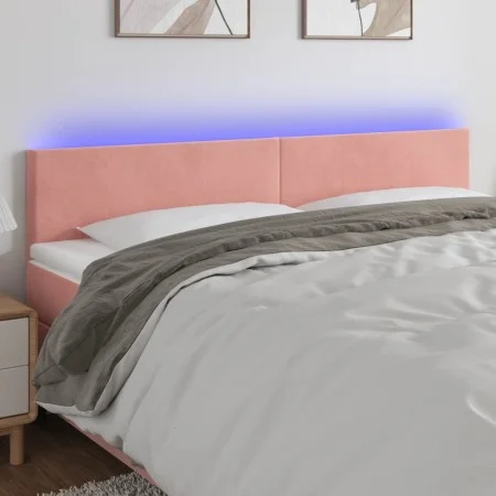 Rosa Samtkopfteil mit LED 180x5x78/88 cm von vidaXL, Kopf- und Fußteile - Ref: Foro24-3121397, Preis: 68,30 €, Rabatt: %