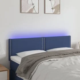 Blue fabric LED headboard 144x5x78/88 cm by vidaXL, Headboards and footboards - Ref: Foro24-3121476, Price: 50,72 €, Discount: %