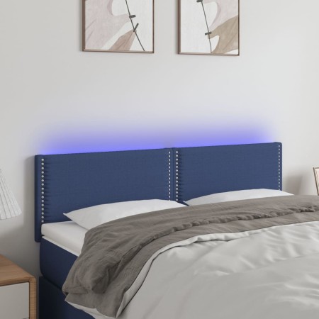 Cabecero con LED de tela azul 144x5x78/88 cm de vidaXL, Cabeceros y pies de cama - Ref: Foro24-3121476, Precio: 51,23 €, Desc...