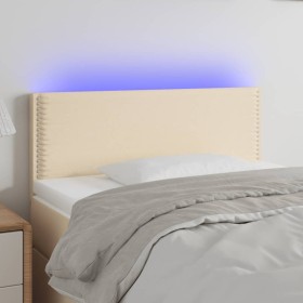 Cabecero con LED de tela color crema 80x5x78/88 cm de vidaXL, Cabeceros y pies de cama - Ref: Foro24-3121451, Precio: 35,62 €...