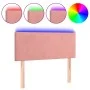 Pink velvet headboard with LED 80x5x78/88 cm by vidaXL, Headboards and footboards - Ref: Foro24-3121367, Price: 41,24 €, Disc...