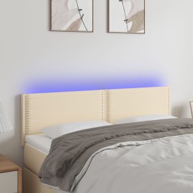 Cabecero con LED de tela color crema 144x5x78/88 cm de vidaXL, Cabeceros y pies de cama - Ref: Foro24-3121475, Precio: 50,88 ...