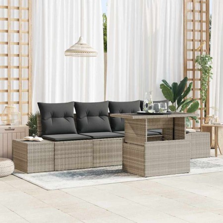 Conjunto de sofá de jardín 5 pcs Gris Claro y Gris Oscuro en Sofás de exterior | Comprar online en Foru.es