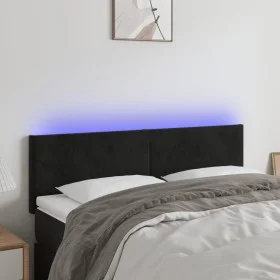 Kopfteil aus schwarzem Samt mit LED 144x5x78/88 cm von vidaXL, Kopf- und Fußteile - Ref: Foro24-3121382, Preis: 60,60 €, Raba...