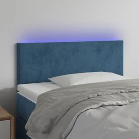 LED-Kopfteil aus dunkelblauem Samt, 90 x 5 x 78/88 cm von vidaXL, Kopf- und Fußteile - Ref: Foro24-3121372, Preis: 53,92 €, R...