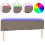Kopfteil mit LED aus taupegrauem Stoff 160x5x78/88 cm von vidaXL, Kopf- und Fußteile - Ref: Foro24-3121342, Preis: 70,70 €, R...