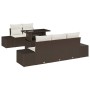 Conjunto de sofá de jardín con cojín 6 pcs Marrón y crema en Sofás de exterior | Comprar online en Foru.es