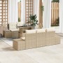 Conjunto de sofá de jardín con cojín 6 pcs Beige y Crema en Sofás de exterior | Comprar online en Foru.es