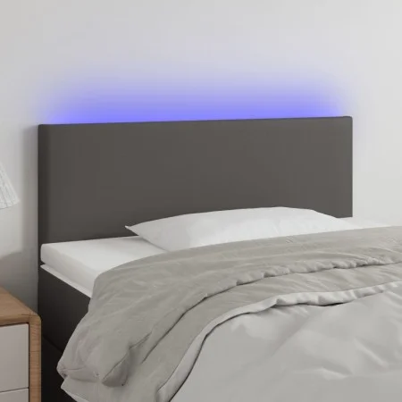 Headboard with LED gray synthetic leather 100x5x78/88 cm by vidaXL, Headboards and footboards - Ref: Foro24-3121420, Price: 3...