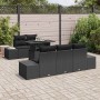 Conjunto de sofá de jardín con cojín con almohada 6 pcs Negro en Sofás de exterior | Comprar online en Foru.es