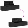 Conjunto de sofá de jardín con cojín con almohada 6 pcs Negro en Sofás de exterior | Comprar online en Foru.es