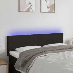 Black fabric headboard with LED 144x5x78/88 cm by vidaXL, Headboards and footboards - Ref: Foro24-3121332, Price: 56,58 €, Di...