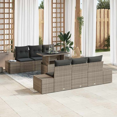 Conjunto de sofá de jardín con cojín 7 pcs Gris en Sofás de exterior | Comprar online en Foru.es
