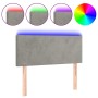 Cabecero con LED de terciopelo gris claro 80x5x78/88 cm de vidaXL, Cabeceros y pies de cama - Ref: Foro24-3121362, Precio: 34...