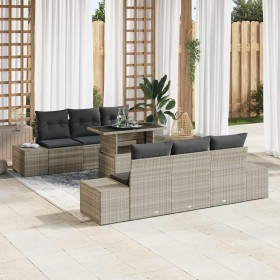 Conjunto de sofá de jardín 7 pcs Gris Claro y Gris Oscuro en Sofás de exterior | Comprar online en Foru.es