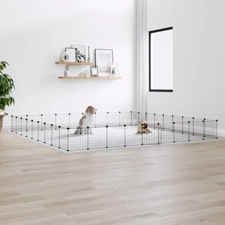 Jaula para mascotas de 36 paneles puerta acero negro 35x35 cm de vidaXL, Jaulas y habitáculos para animales pequeños - Ref: F...